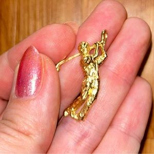 Solid 14K Gold Golf Pendant